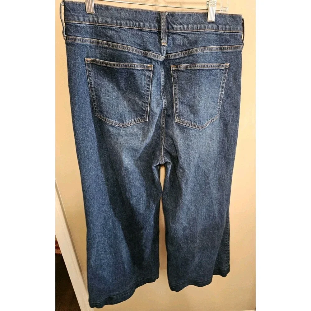 J.CREW Wide Leg Trouser Jeans Size 32 High Rise Denim Blue Wash Streetwear Skate